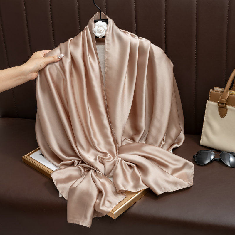 Stylish Gold Long Shiny Imported Satin Silk Hijab / Orna