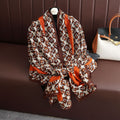 Orange color geometric patterned soft hijab / orna