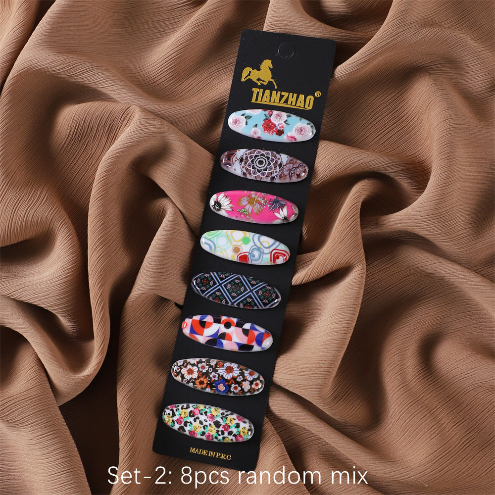 New Cross-border Printing Cover Needle Jewelry Neck Clip Oval Pin Scarf Buckle Fixed Scarf Imported Safety Pin