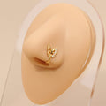 Elegant Butterfly U-shaped Non Piercing Copper Plated Imported Nose Ring / Nose Pin