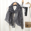 Black & White Zebra Printed Soft Long Scarf