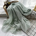 Stunning solid stripped gray green colour long cotton hijab / orna