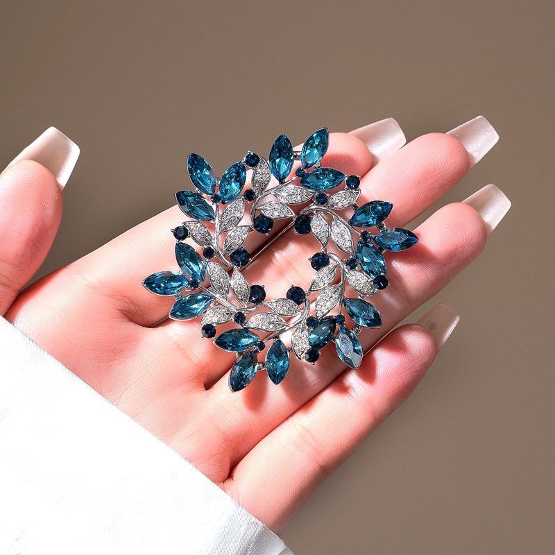 Imported Blue Color Garland Design Brooch Pin