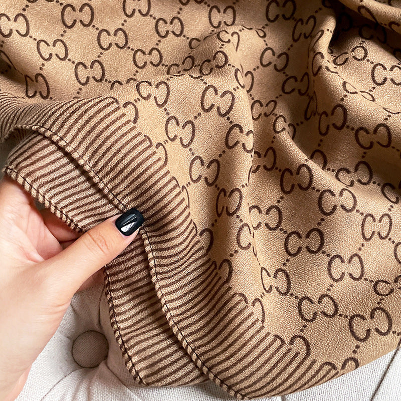 Imported brown color printed soft viscose hijab / orna