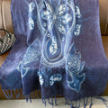 Ethnic Tie-Dye Style Buckle Women's Travel Sun Protection Yunnan Blue and White Literature Art Chinese Big Size Scarf / Hijab