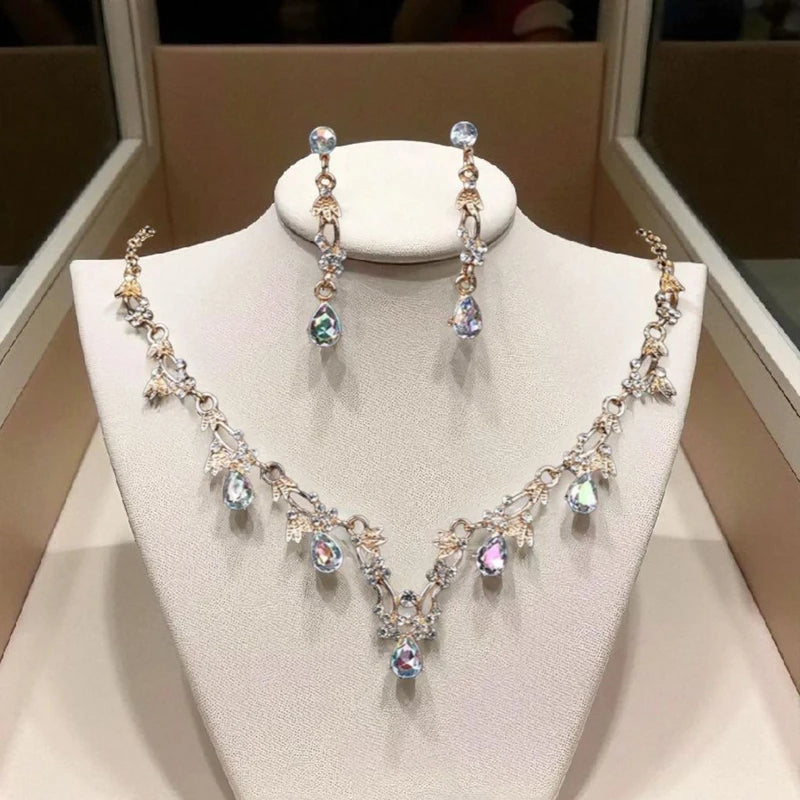 Gold AB necklace earring set
