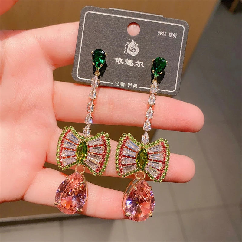 Beautiful multicoloured crystal earrings