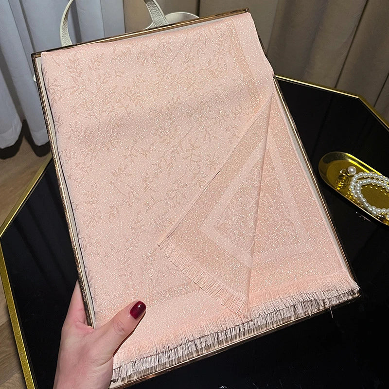 Lovely Pink Colour Imported Shiny Party Hijab / Orna