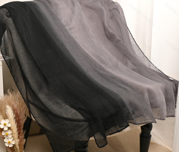 Stylish Black & Grey Gradient Long Soft Imported Sun Protection Summer Friendly Hijab / Orna