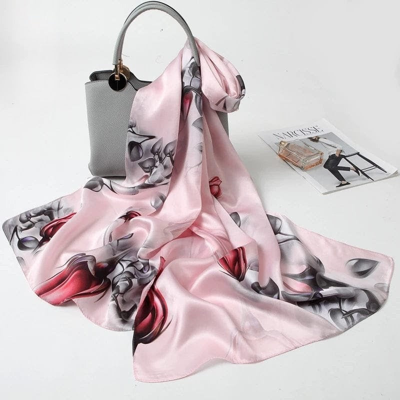 Pink colour soft silk hijab / orna