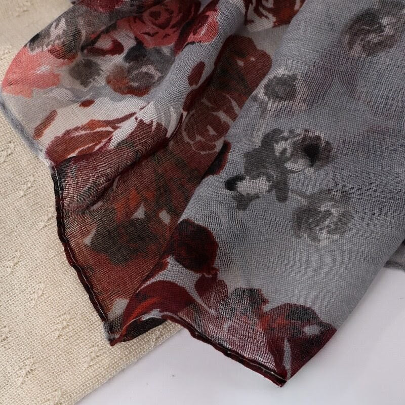 Classy Grey Colour Imported Skin-friendly Long Hijab / Orna