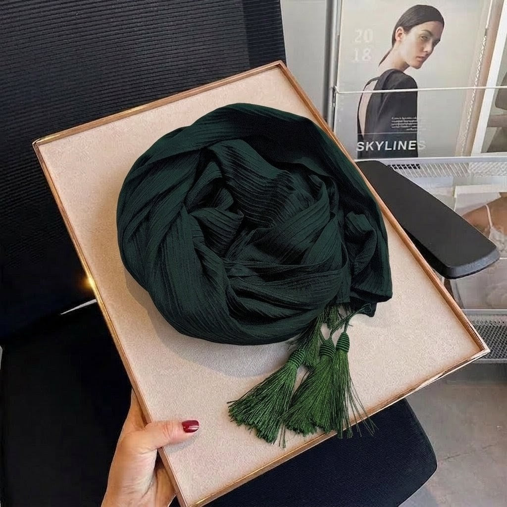Beautiful Bottle Green Green Colour Cotton Hijab / Orna