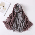 Stunning Dusty Mauve Soft Gradient Natural Muslim Women Comfortable Imported Crinkle Cotton Hijab / Orna