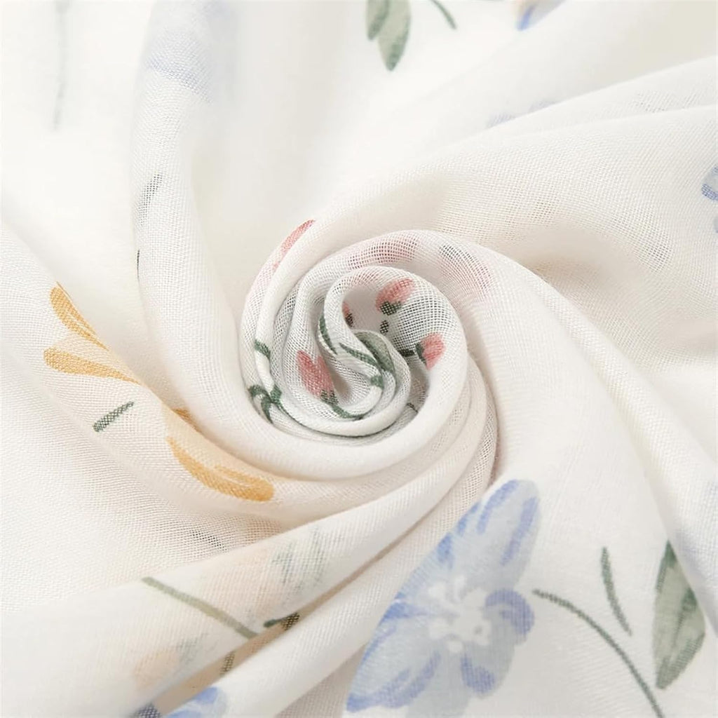 Colorful Floral Printed Super Soft Summer Friendly Imported Long Tassel Hijab / Orna