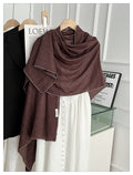 Fashionable Cocoa Brown Japanese-Style Imported Summer Friendly Long Wrinkled Cotton Hijab / Orna
