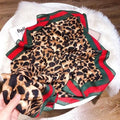 Gorgeous red & green colour leopard printed cotton hijab