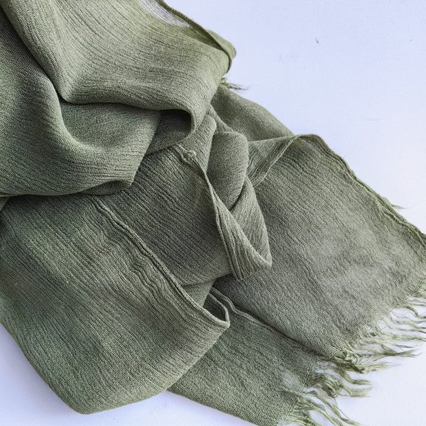 Beautiful Olive Color Super Soft Big Size Imported Rayon Cotton Hijab / Orna