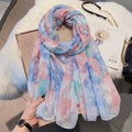 Multicoloured floral printed long soft hijab / orna