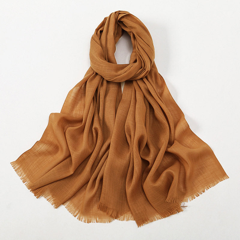 Stunning Deep Camel Soft Long Imported Breathable Bamboo Cotton Hijab / Orna