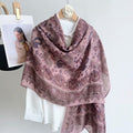 Fashionable Dusty Rose Color Imported Summer Friendly Printed Long Hijab / Orna