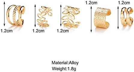 30 Pcs Set Vintage C Shaped Leaf Hollow Ear Cuff Helix Cartilage Ear Clip on Wrap Earrings Ear Cuffs for Women Men Non Piercing Ear Clip Fake Earrings Cartilage (Gold/Silver/Black)