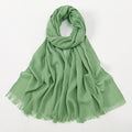 Classy Sage Green Soft Long Imported Breathable Bamboo Cotton Hijab / Orna