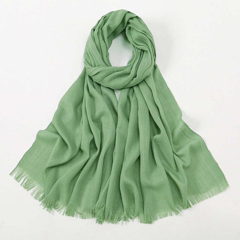 Classy Sage Green Soft Long Imported Breathable Bamboo Cotton Hijab / Orna