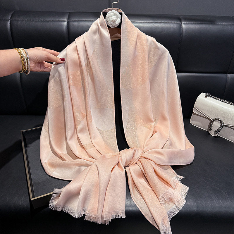 Lovely Pink Color Imported Shiny Party Hijab / Orna
