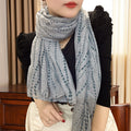 Beautiful Grey Colour Summer-Friendly Soft Long Polka Dot Printed Hijab / Orna