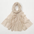 Sophisticated Cream Color Soft Long Imported Breathable Bamboo Cotton Hijab / Orna