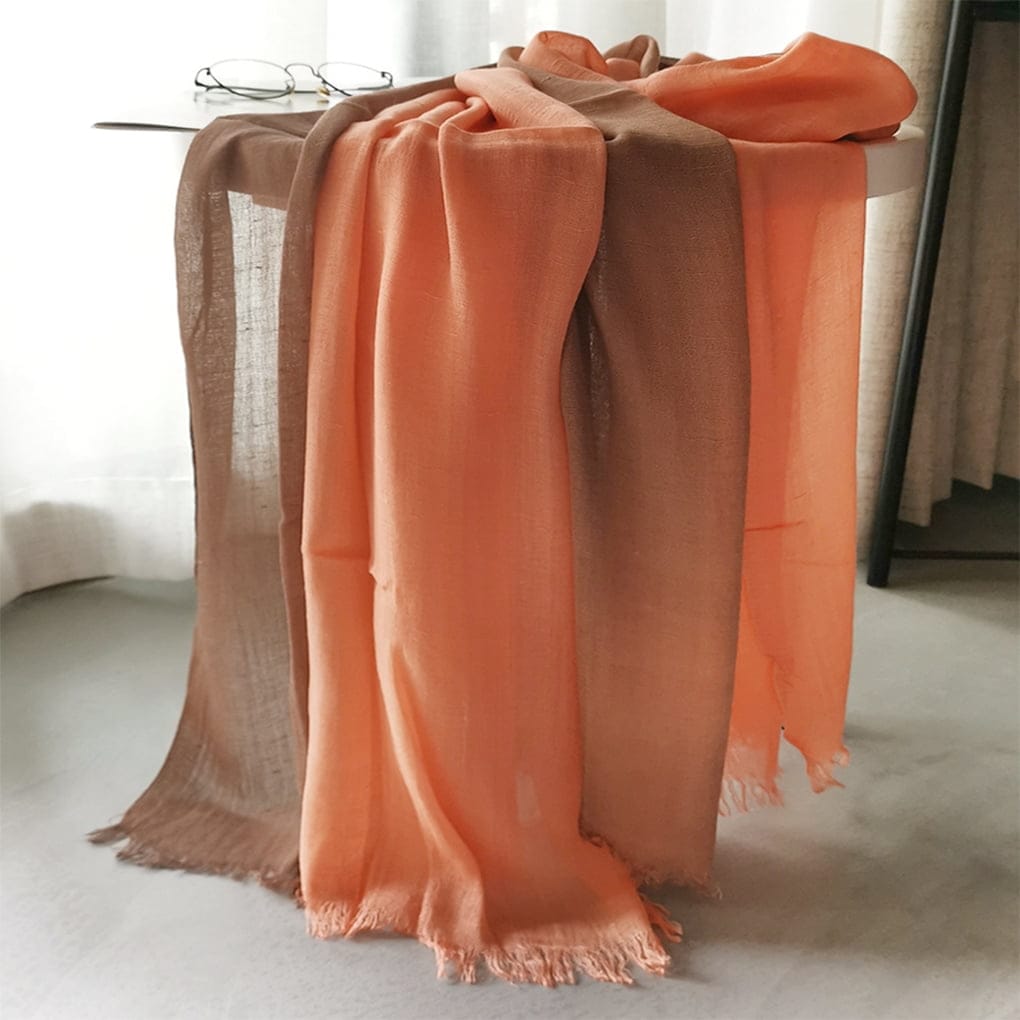 Coral orange coffee color soft cotton hijab/orna
