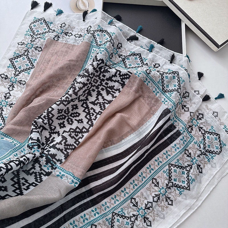 Stunning bohemian printed soft long  hijab