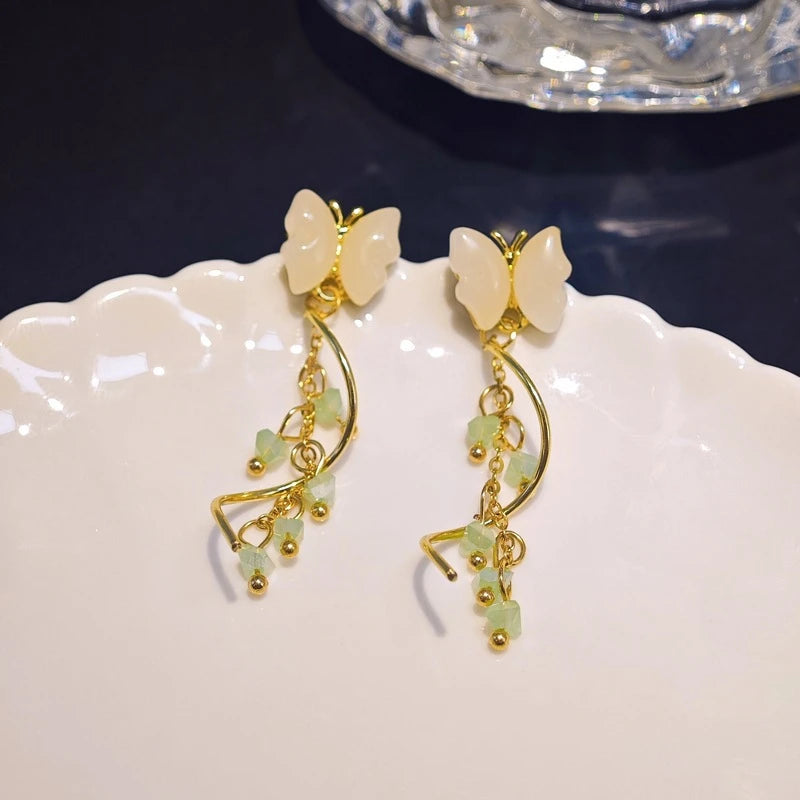 Gorgeous butterfly tassel earrings