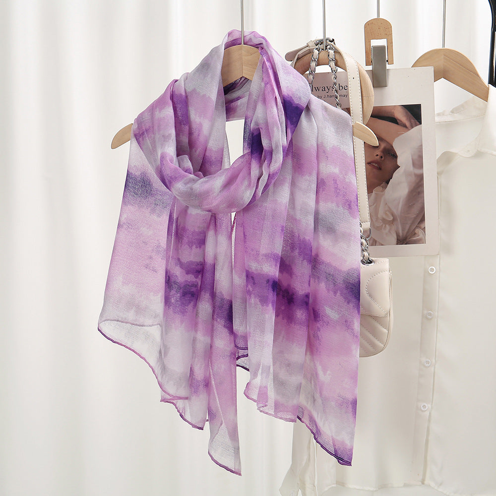 Gorgeous Purple Tie Dye Soft Long Summer Friendly Hijab / Orna