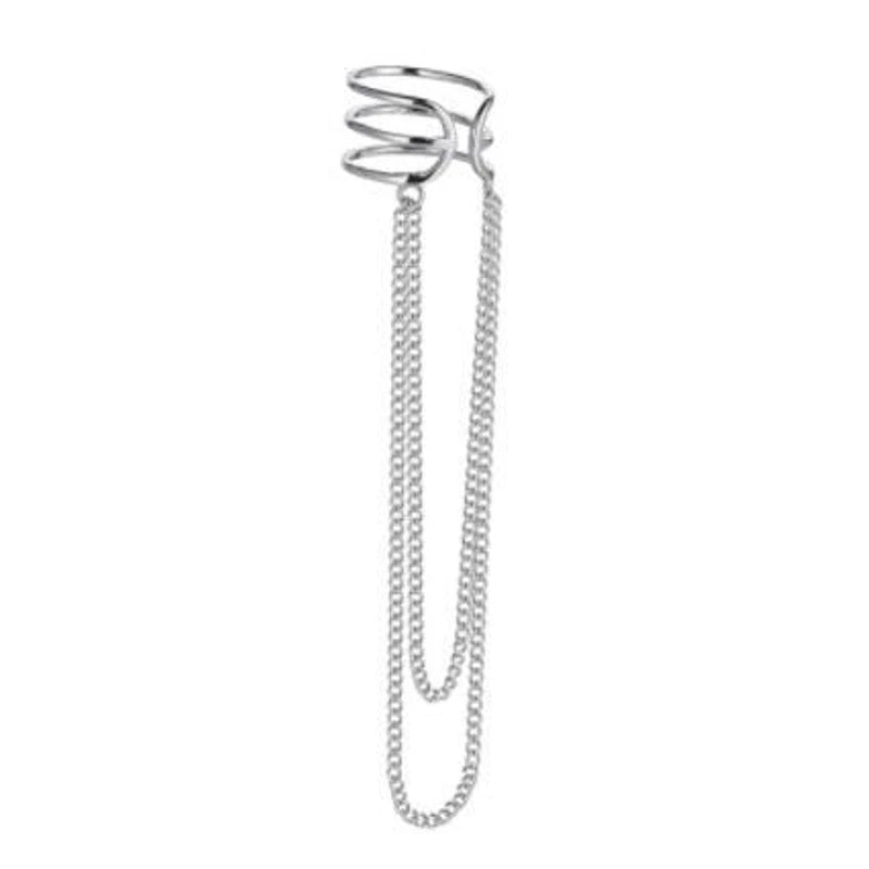 Beautiful tassel non piercing silver color earrings( single piece)
