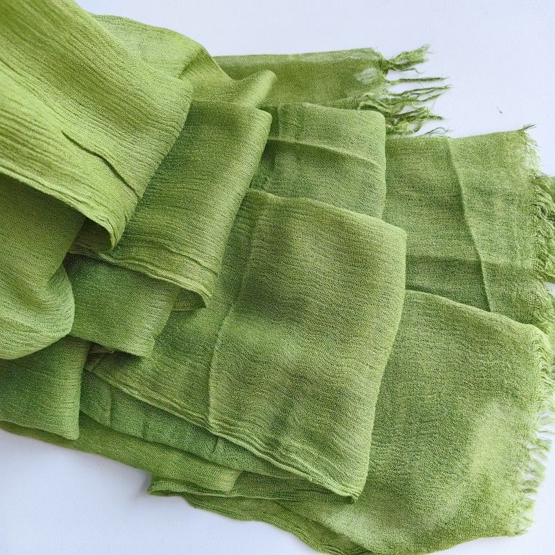 Beautiful Lime Green Super Soft Big Size Rayon Cotton Hijab / Orna
