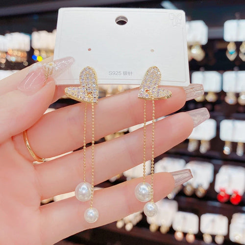 Beautiful crystal tassel earrings