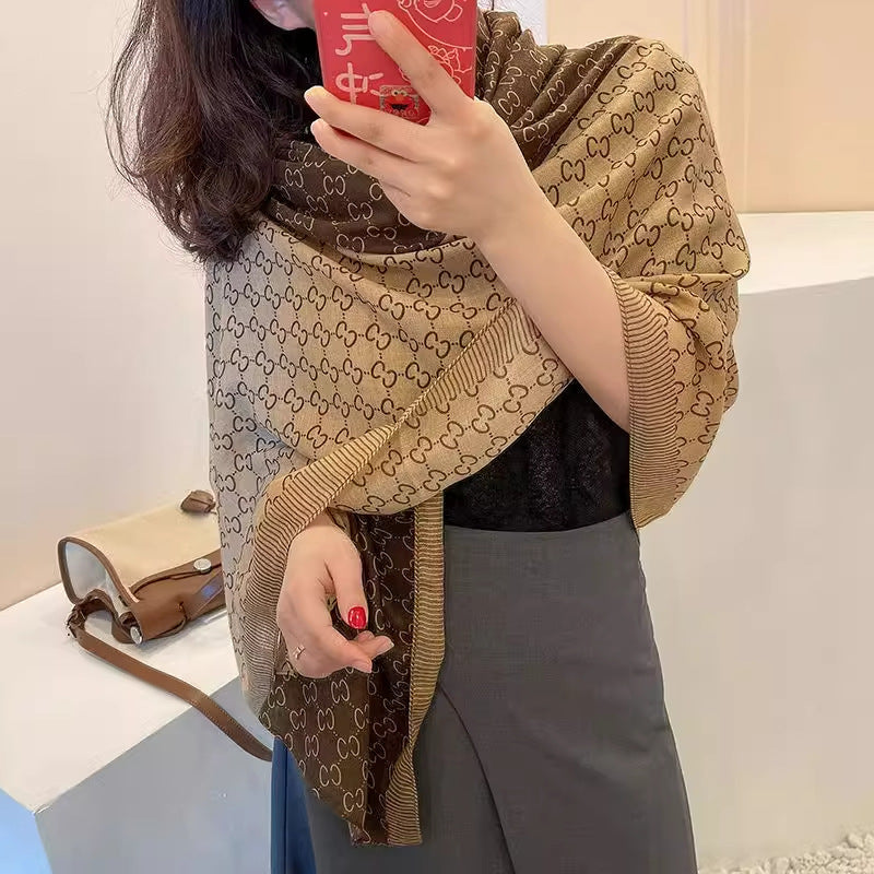 Imported brown color printed soft viscose hijab / orna