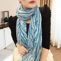 Stunning Light Blue Color Summer-Friendly Soft Long Polka Dot Printed Hijab / Orna