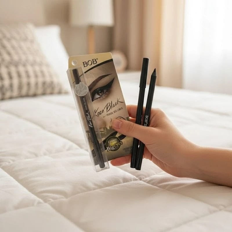 BOB Keen Black 24H Waterproof Pencil Gel Eyeliner/Kajal
