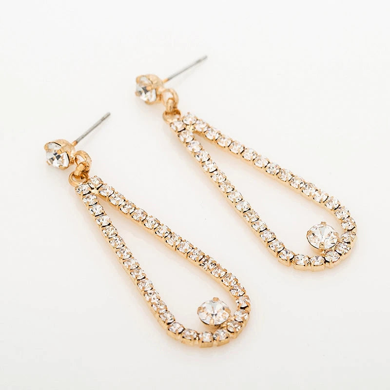 Elegant Golden Color Crystal Earrings