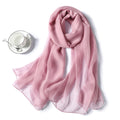Pretty Pink Color Transparent Solid Color Soft Long Silk Scarf / Orna