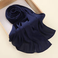 Navy blue color breathable soft chiffon scarf