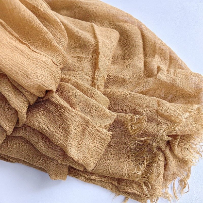 Exquisite camel color soft rayon cotton hijab