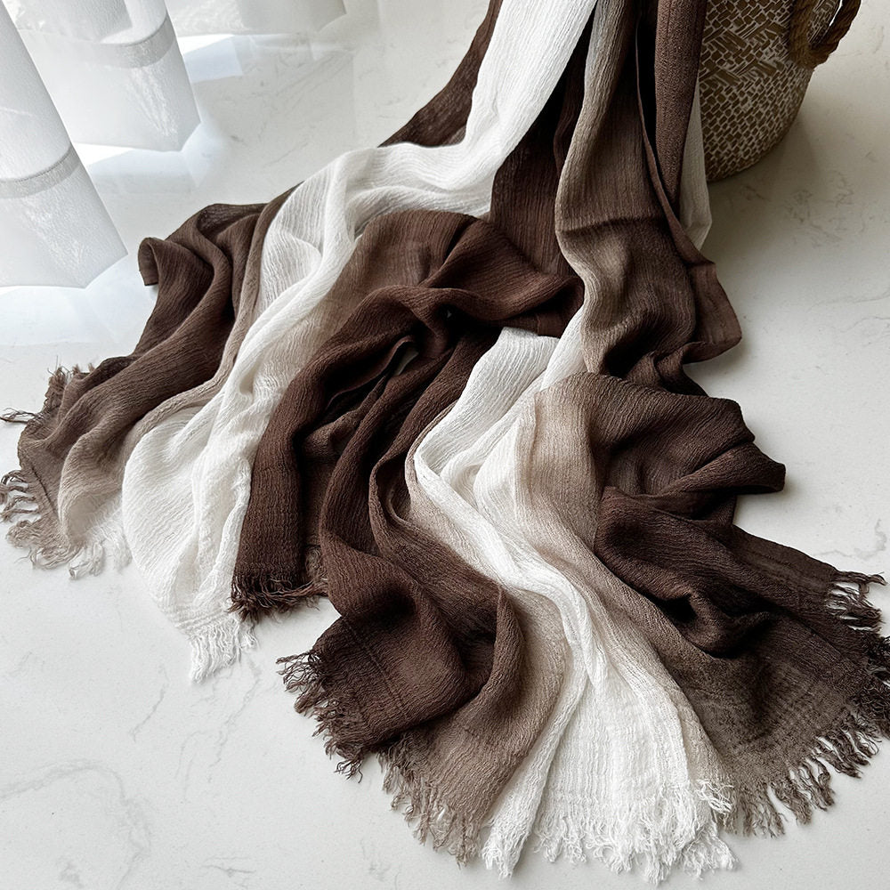 Imported Brown Color Long Rayon Cotton Hijab