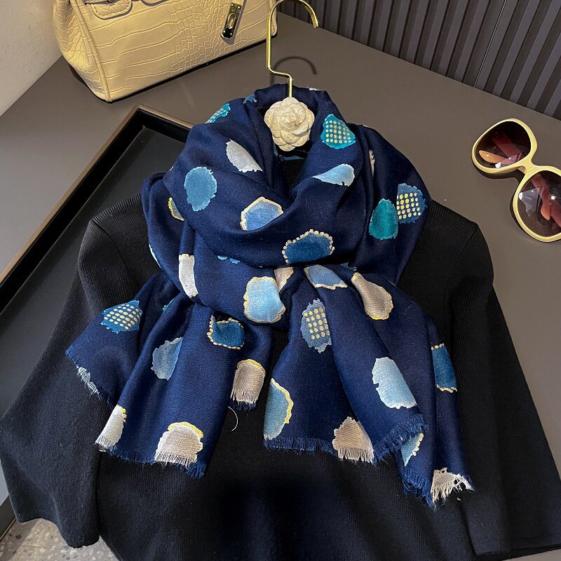 Gorgeous blue color polka dot printed hijab