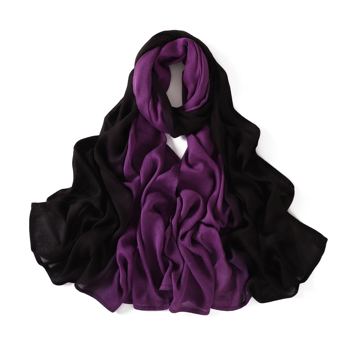 Purple Color Premium Literary Retro Gradient Rayon Cotton Imported Hijab / Orna