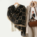 Stunning black & golden mixed printed soft viscose hijab