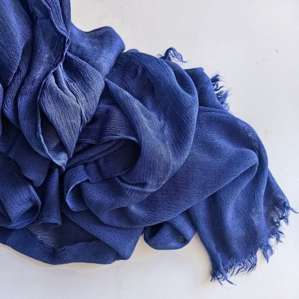 Classy Blue Color Super Soft Big Size Imported Rayon Cotton Hijab / Orna