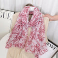 Pretty Pink Color Paisely Printed Soft Lightweight Long Hijab / Orna